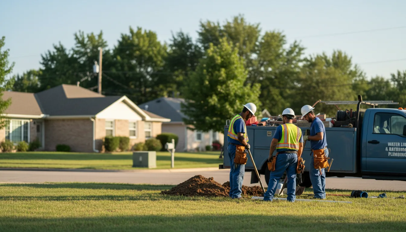Residential water line and bathroom plumbing service in Manter, KS